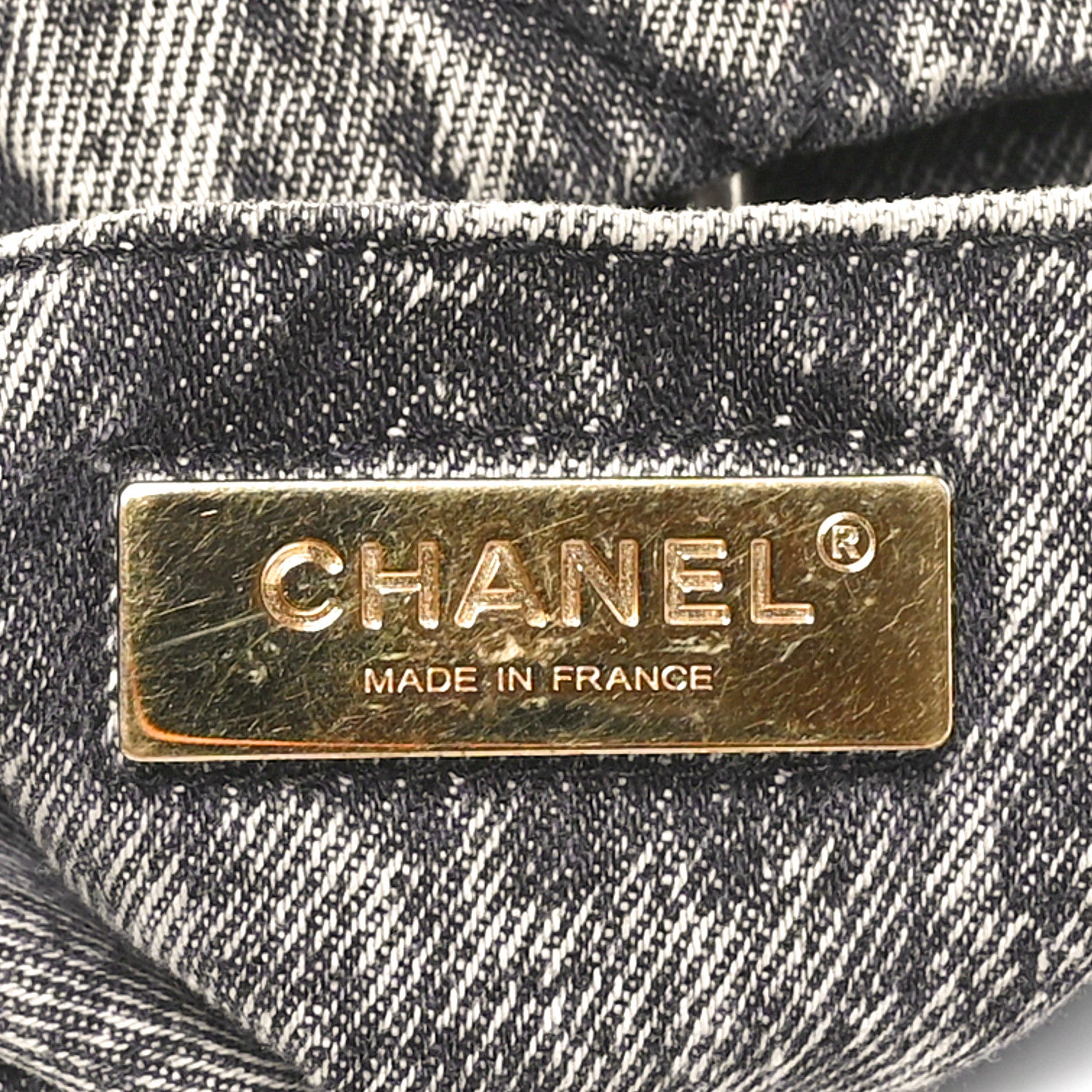 Chanel Washed Denim Quilted Chanel 19 East West Shopping Bag Black White 6 of 10