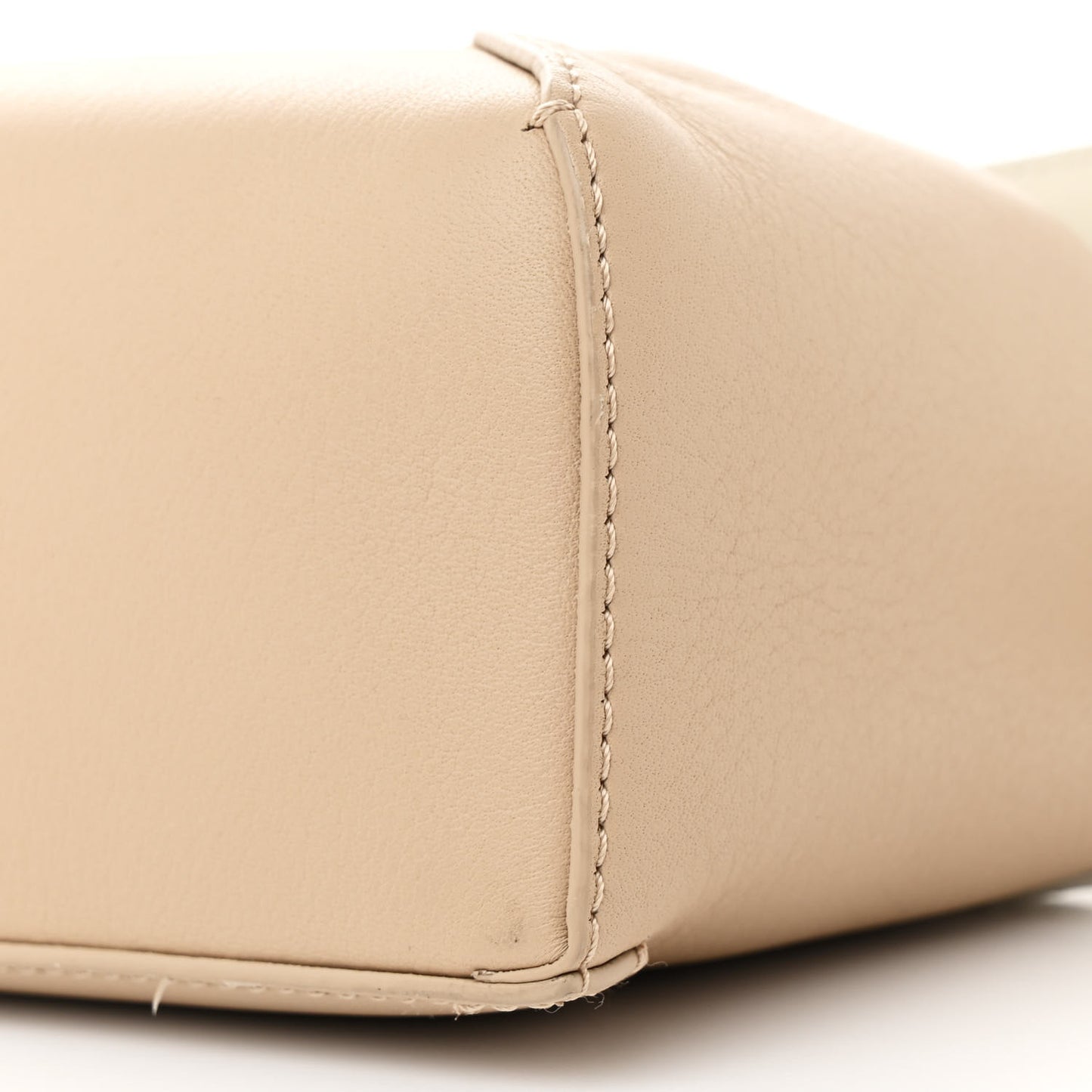 Calfskin Mini Puzzle Edge Bag Soft White Paper Craft