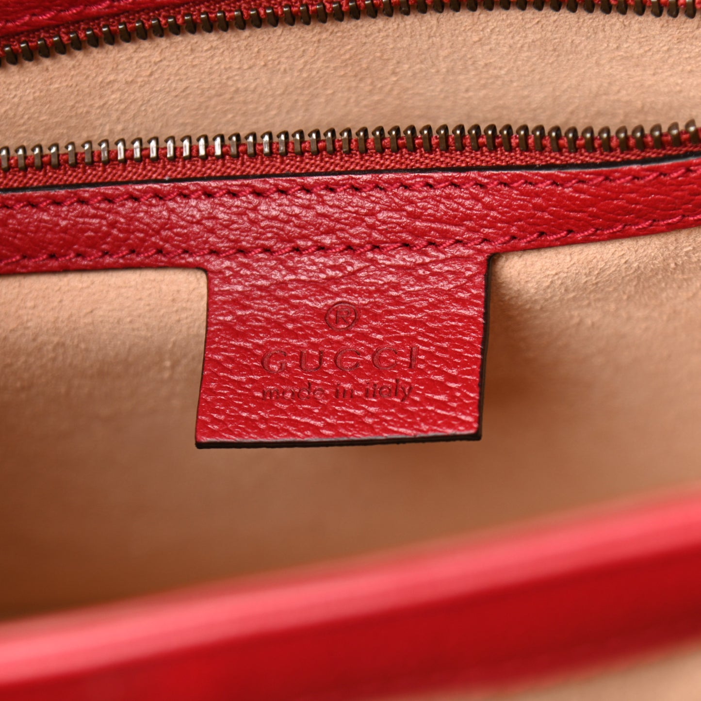 GG Supreme Monogram Small Queen Margaret Top Handle Bag Red