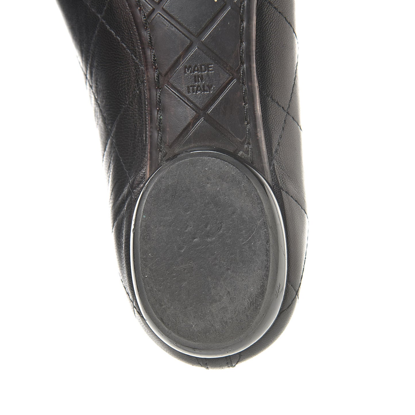 Lambskin Cambon Quilted Ballerina Flats 37 Black
