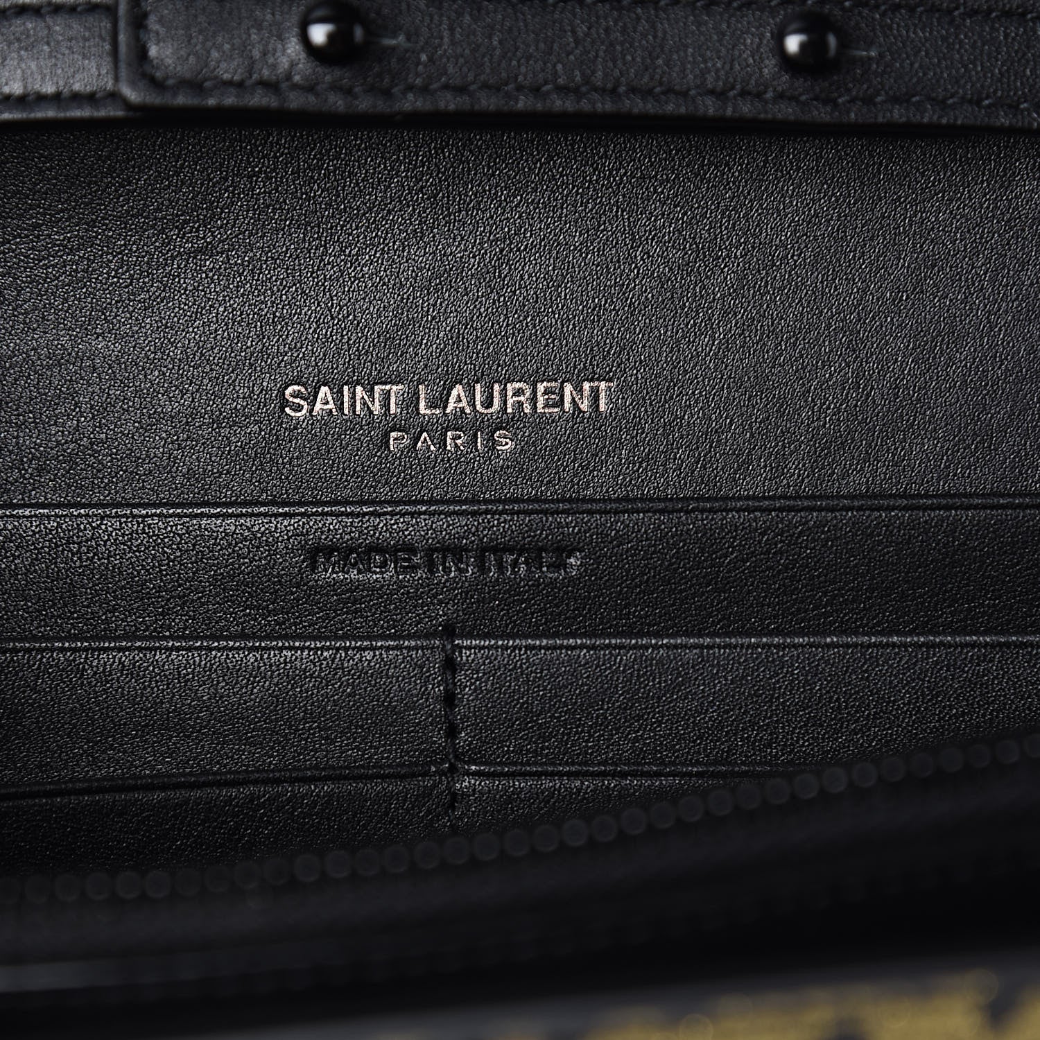 Saint Laurent Patent Leopard Print Monogram Chain Wallet Leopard Black Gold 6 of 9