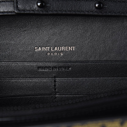 Saint Laurent Patent Leopard Print Monogram Chain Wallet Leopard Black Gold 6 of 9