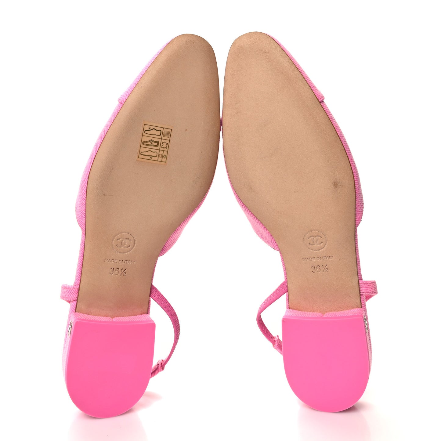 Denim Cap Toe CC Slingback Flat 36.5 Neon Pink