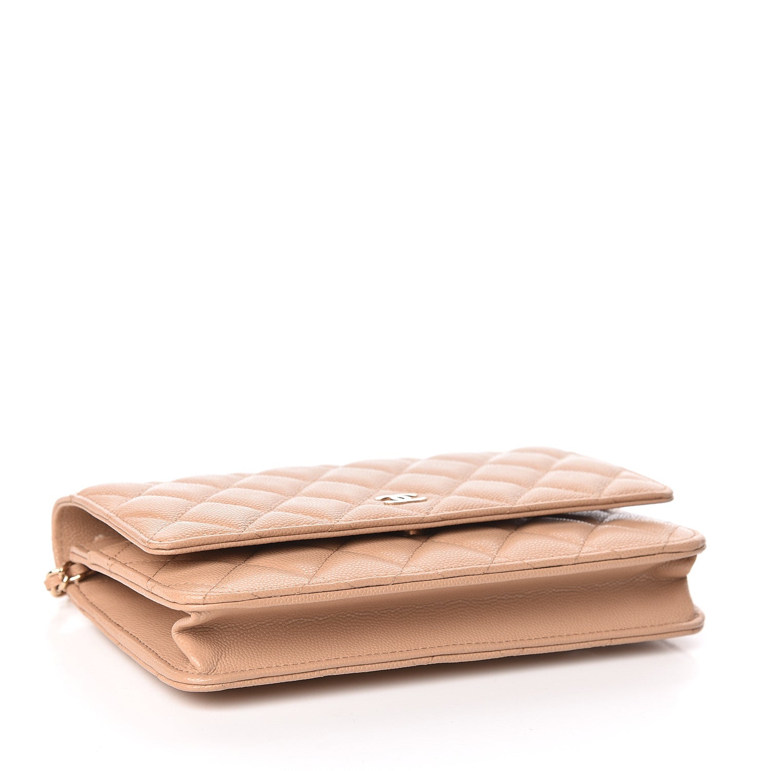 Chanel Caviar Quilted Wallet On Chain WOC Beige 4 of 12