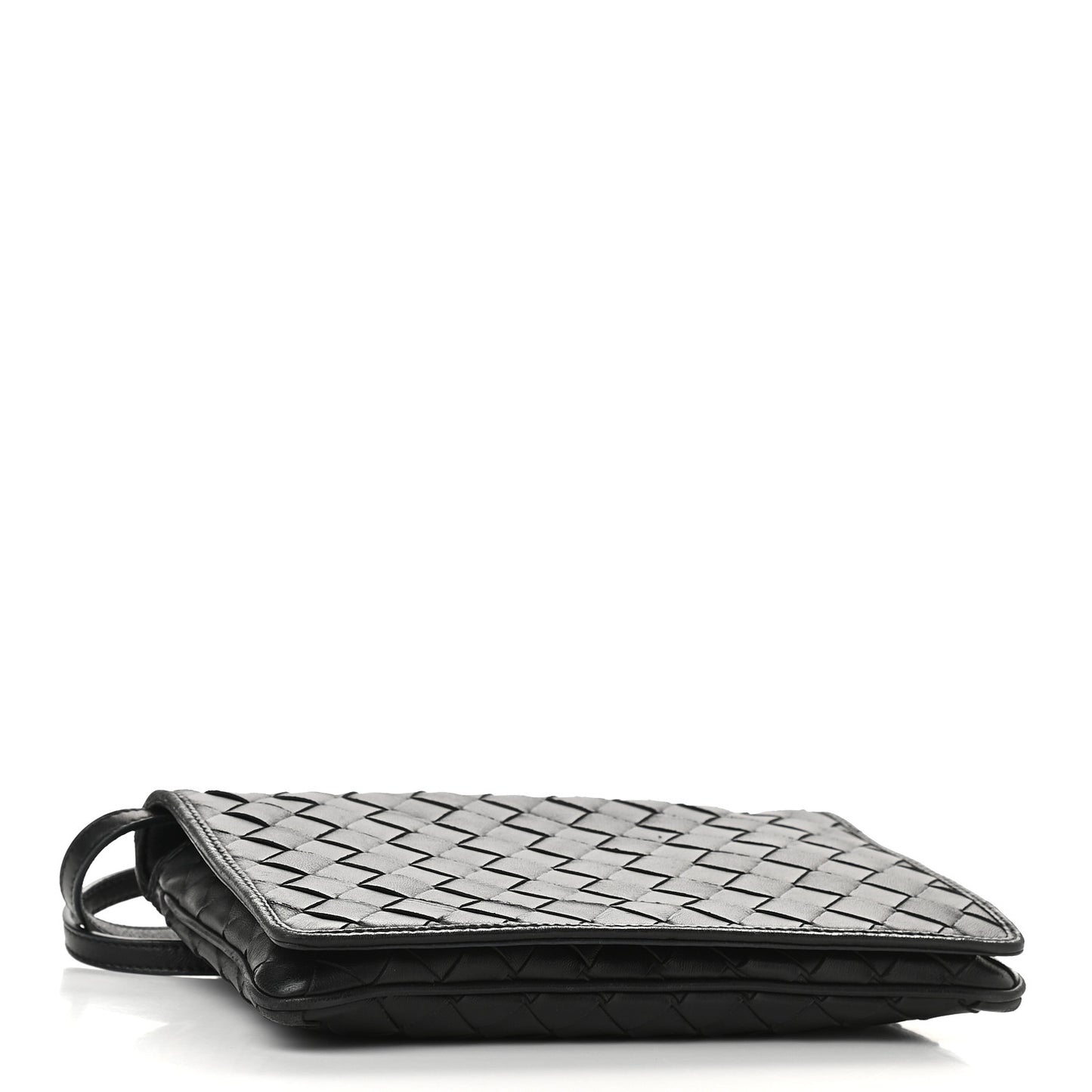 Nappa Intrecciato Flap Crossbody Black