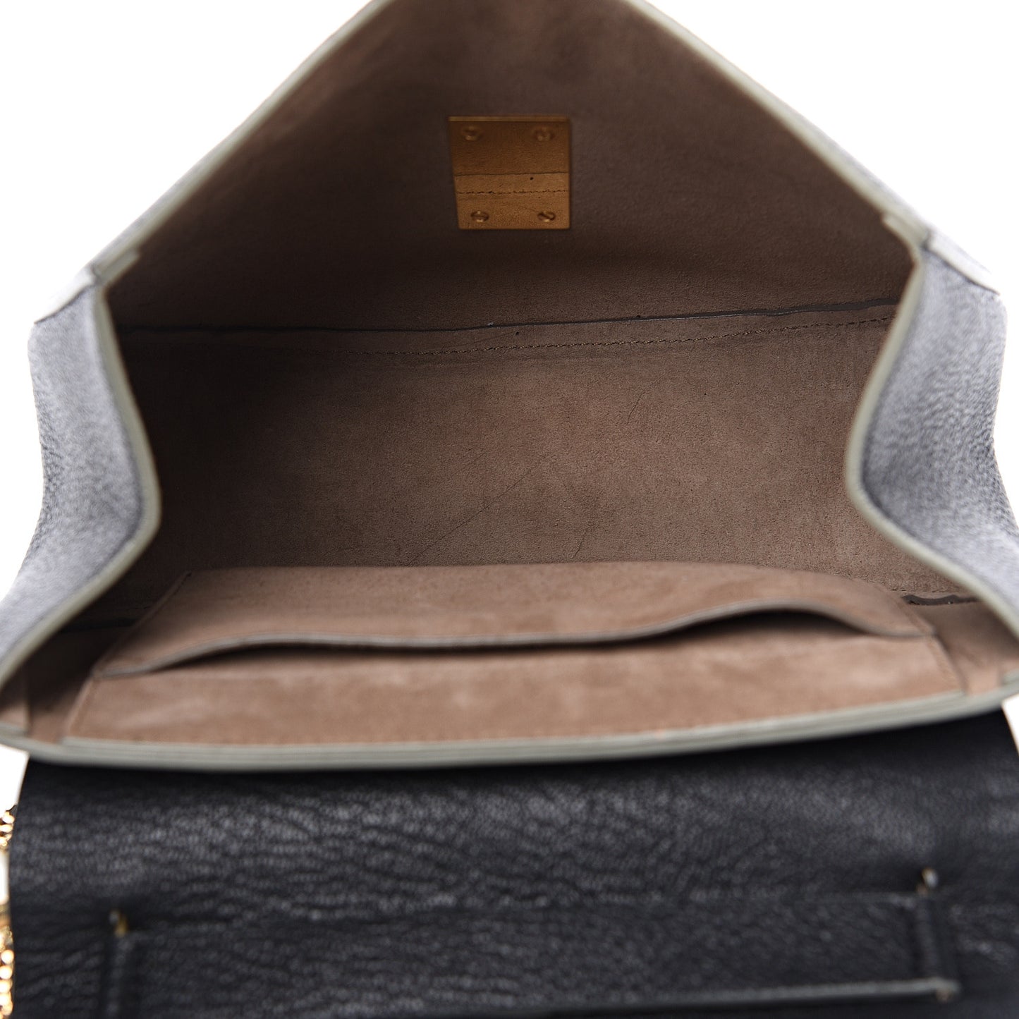 Grained Calfskin Lambskin Drew Shoulder Bag Black