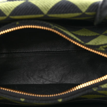 Prada Jacquard Triangolo Symbole Embroidered Small Shoulder Bag Black Edera 5 of 8