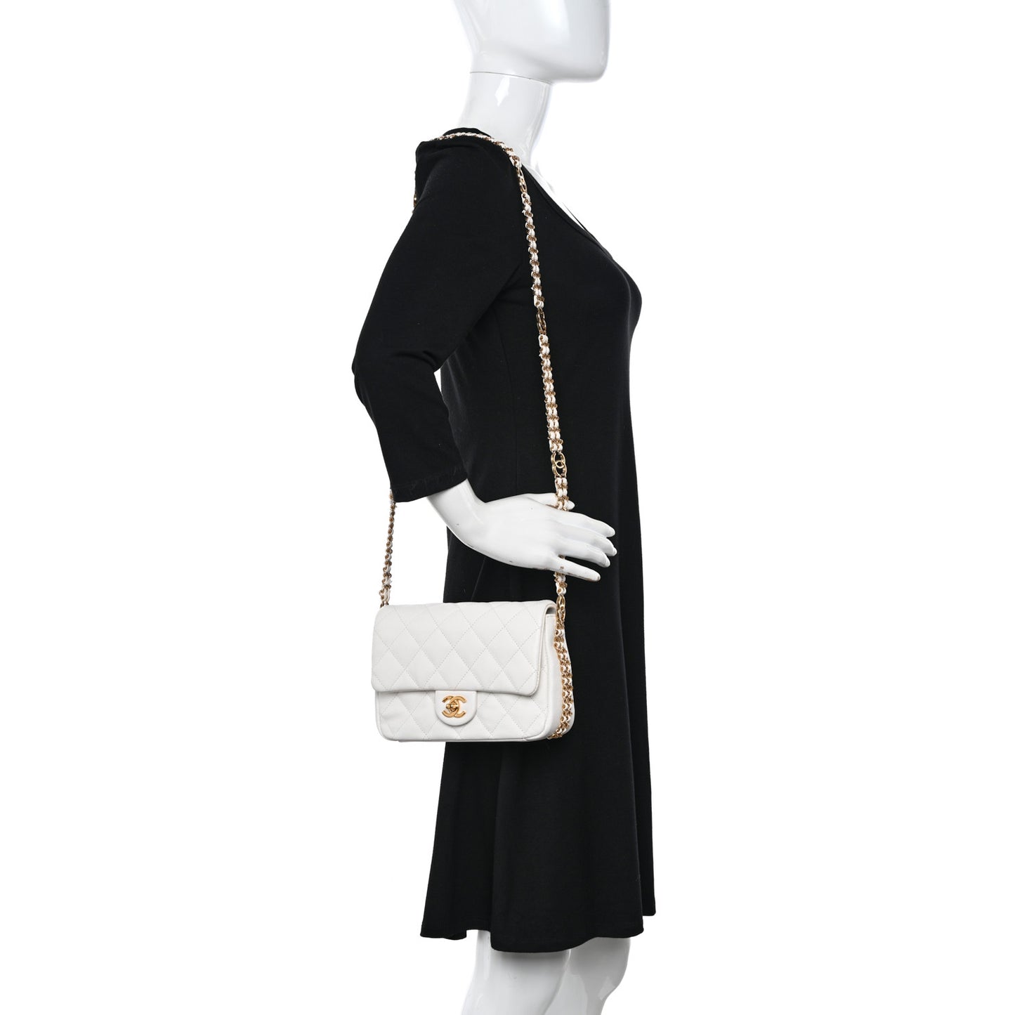 Caviar Quilted Mini CC You Flap White