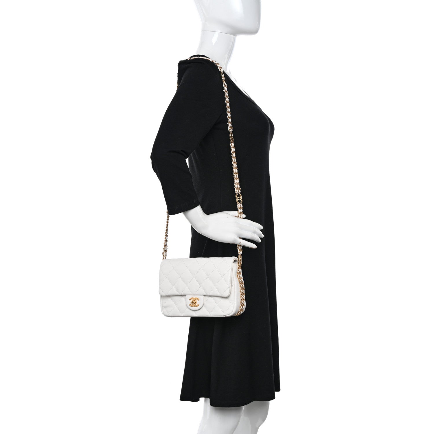 Chanel Caviar Quilted Mini CC You Flap White 2 of 11