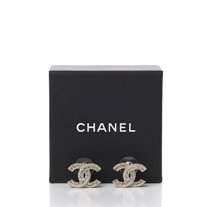 Chanel Crystal CC Earrings Gold 5 of 5