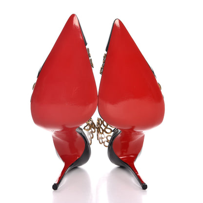 Christian Louboutin Patent PVC Malaika Half Dorsay 120 Pumps 38 Black Gold 5 of 8