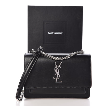 Saint Laurent Calfskin Monogram Sunset Chain Wallet Black 10 of 10