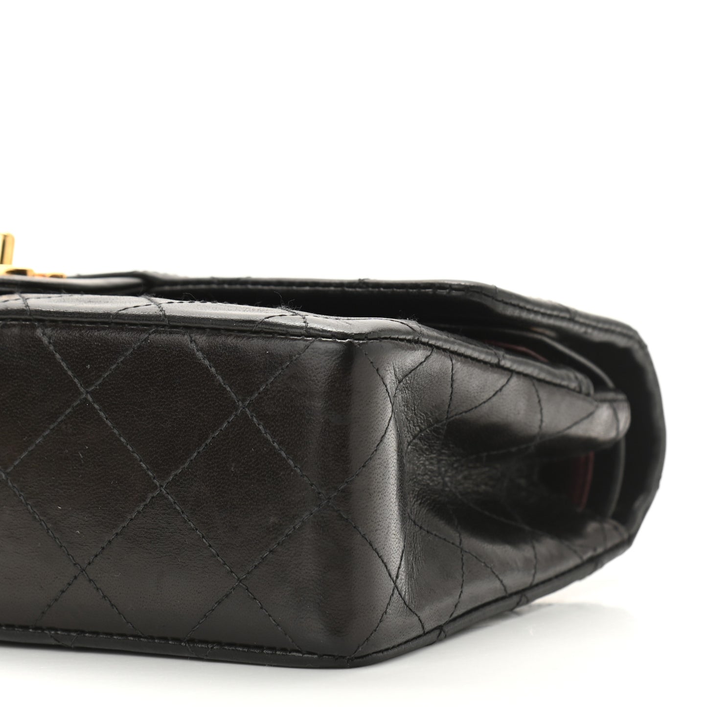 Lambskin Quilted Small Double Flap Black