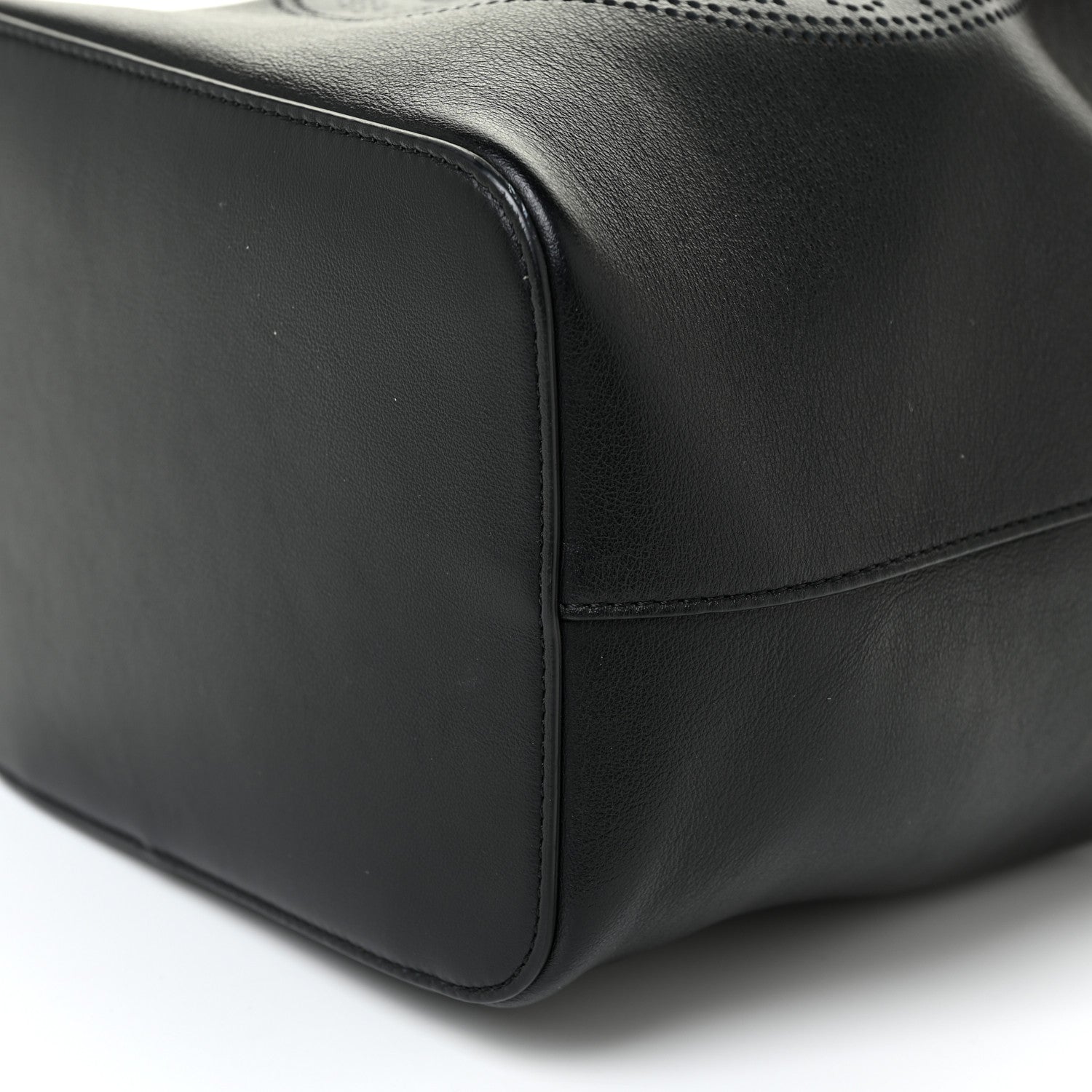 Fendi Vitello Grace F is Fendi Stamp Patch Perforated Small Mon Tresor Bucket Bag Black 8 of 8