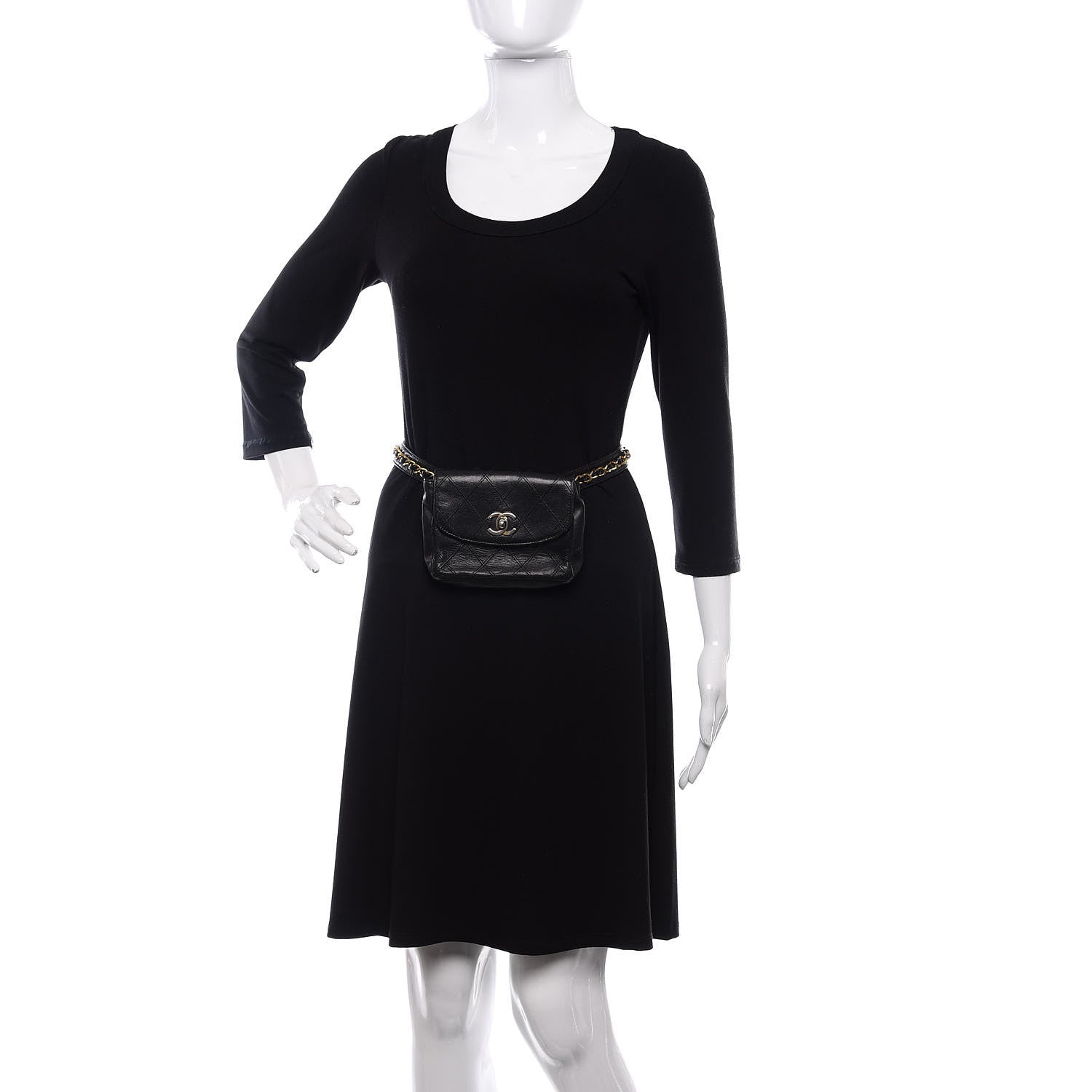 Chanel Lambskin Diamond Stitched Flap Waist Belt Bag 65 Black 2 of 11