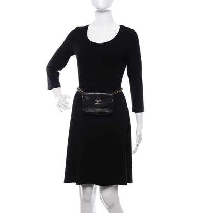 Chanel Lambskin Diamond Stitched Flap Waist Belt Bag 65 Black 2 of 11