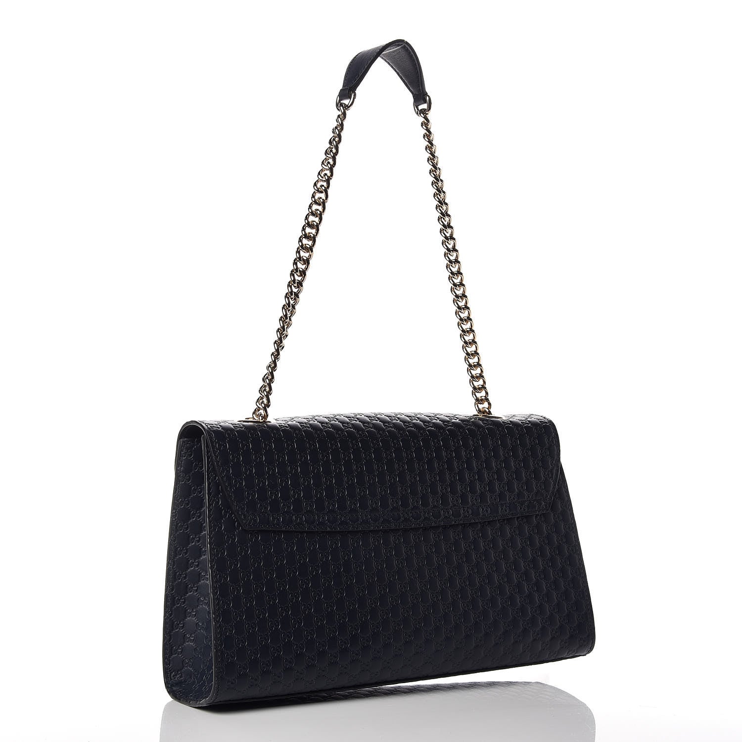 Gucci Soft Microguccissima Medium Emily Chain Shoulder Bag Blue 3 of 9