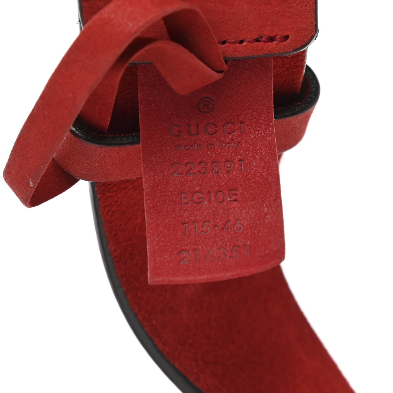 Gucci Nubuck Interlocking G Belt 115 46 Red 3 of 5
