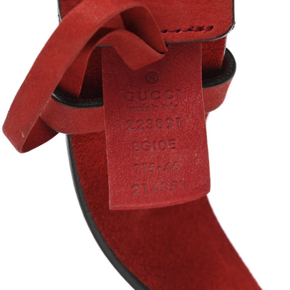 Gucci Nubuck Interlocking G Belt 115 46 Red 3 of 5