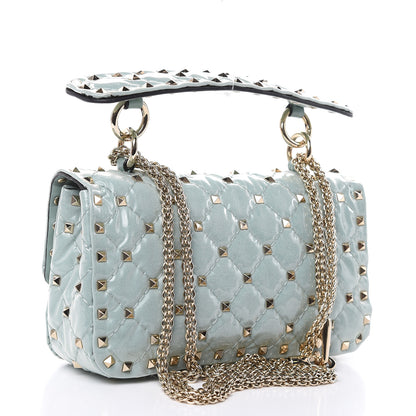 Valentino Garavani Patent Small Rockstud Spike Shoulder Bag Nube 3 of 9
