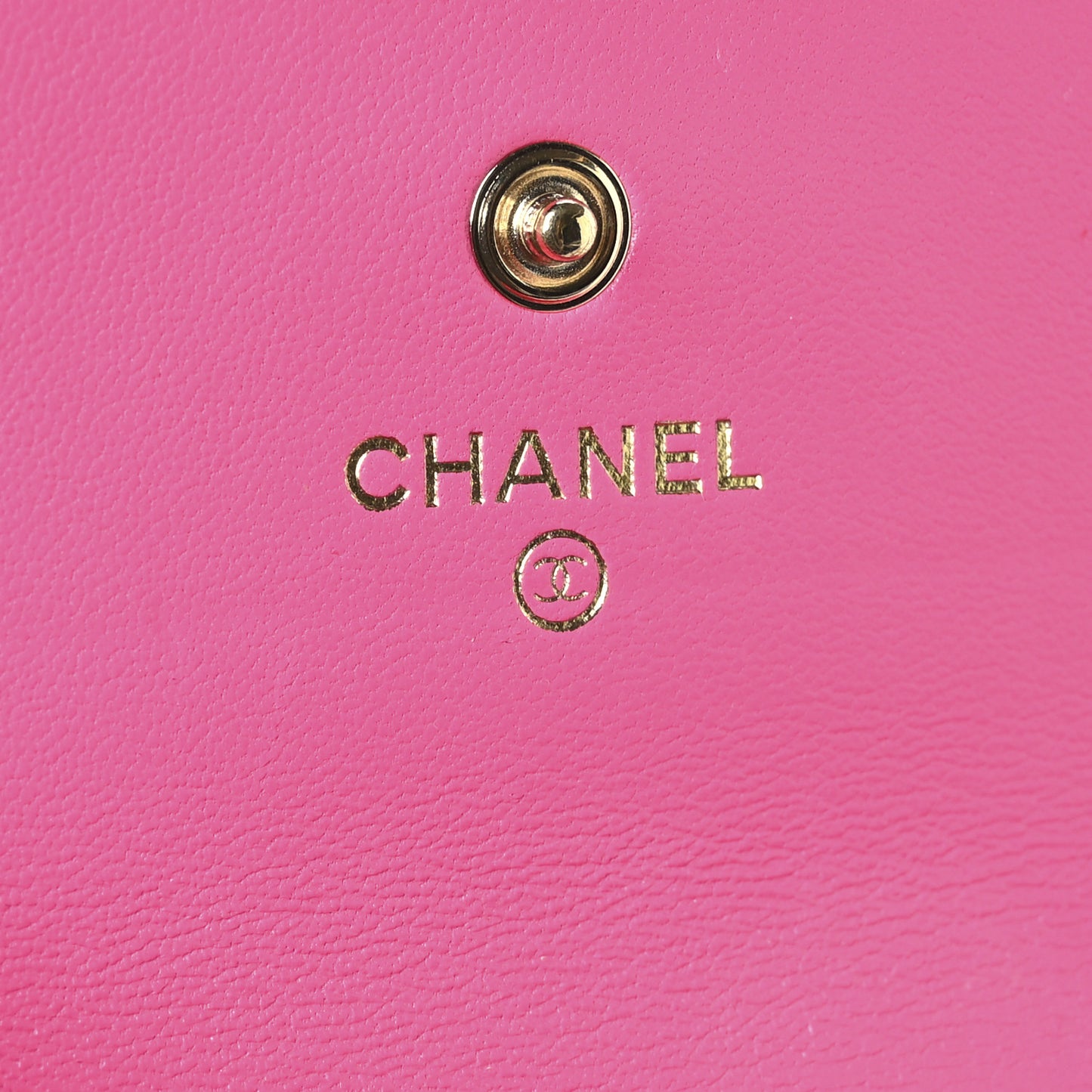 Lambskin Quilted Chanel 19 Flap Card Holder Dark Pink
