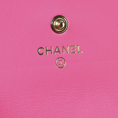 Chanel Lambskin Quilted Chanel 19 Flap Card Holder Dark Pink 6 of 8