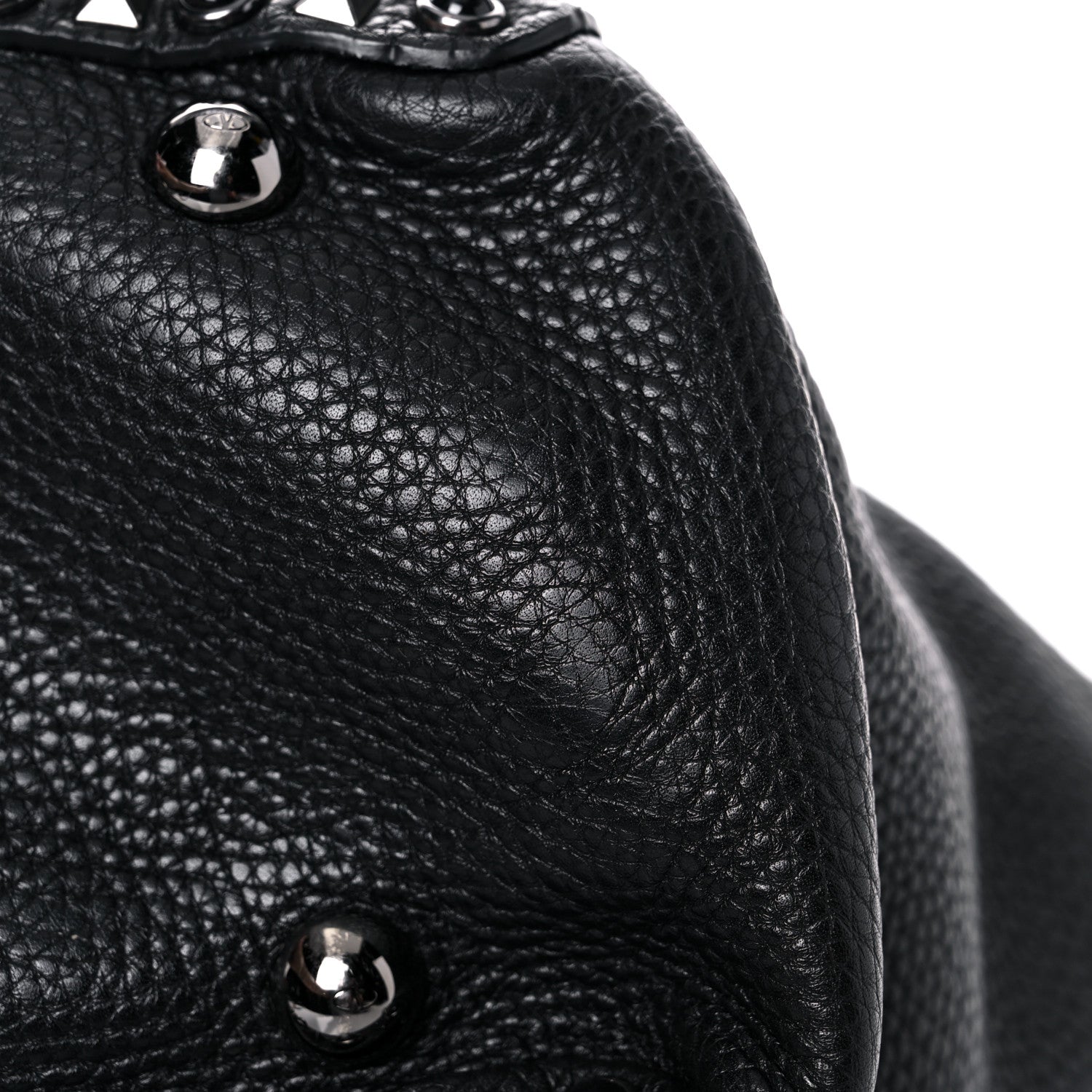 Valentino Garavani Grained Calfskin Onyx Medium Rockstud Rolling Tote Black 12 of 14