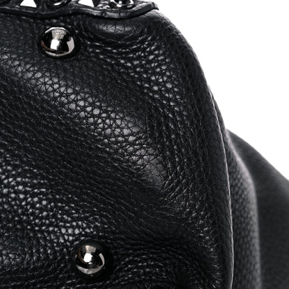 Valentino Garavani Grained Calfskin Onyx Medium Rockstud Rolling Tote Black 12 of 14