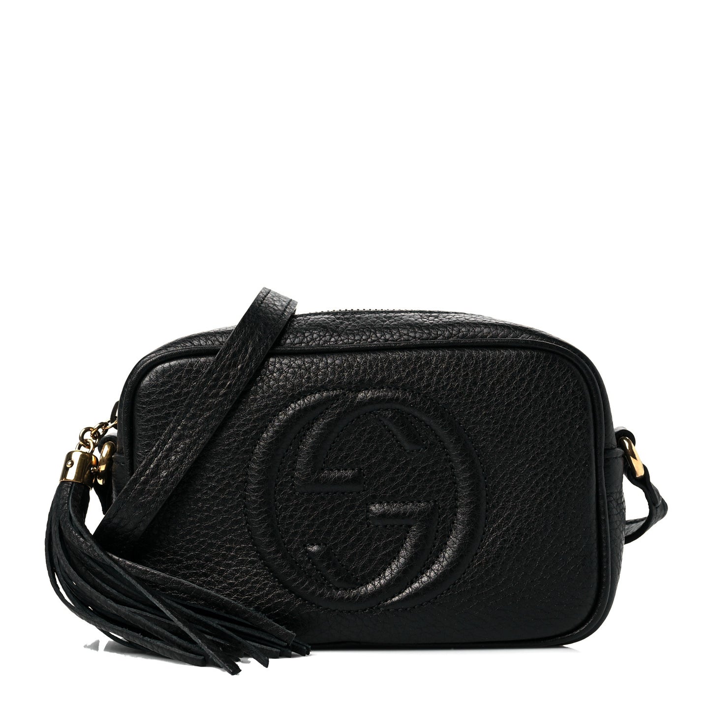 Pebbled Calfskin Mini Soho Disco Bag Black