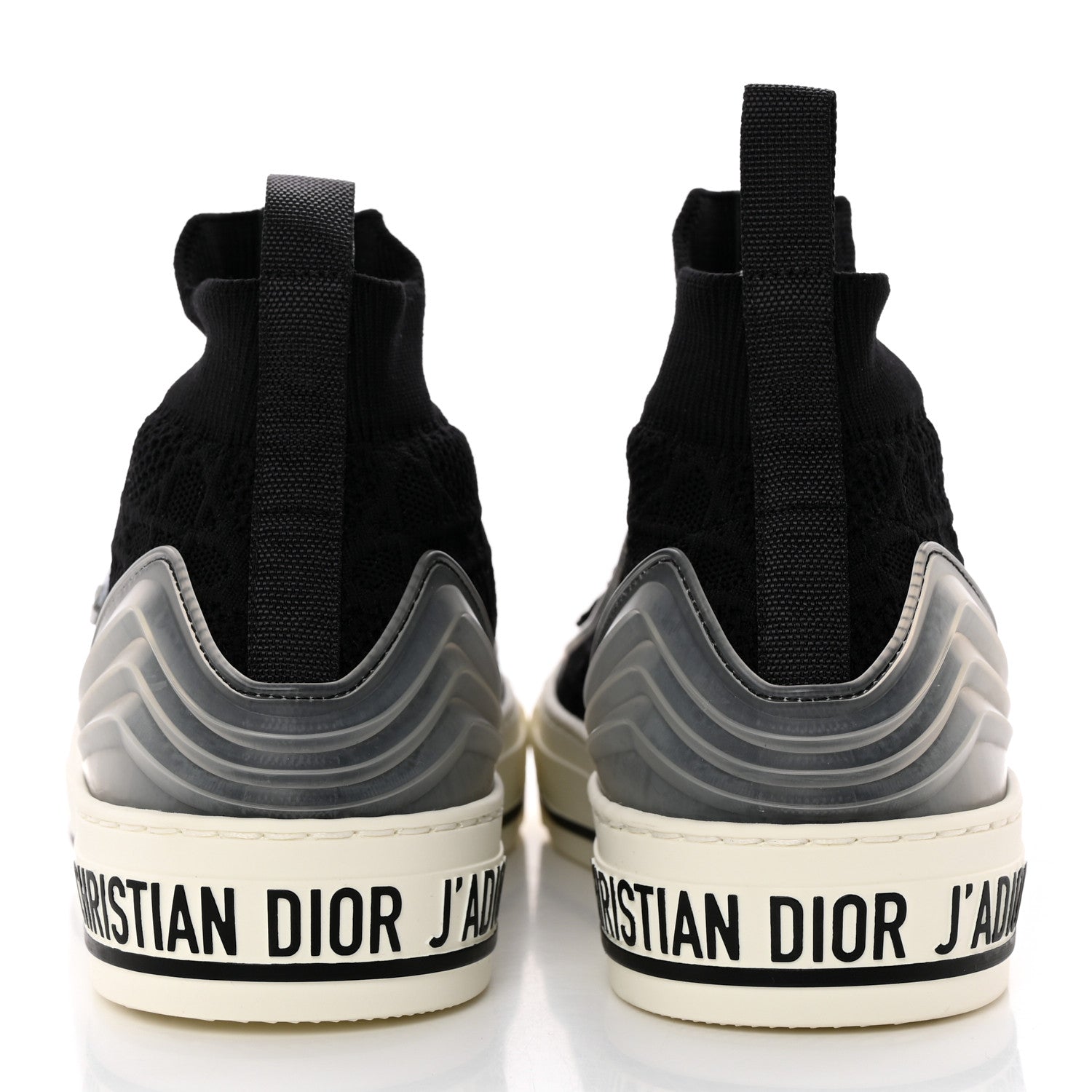 Christian Dior Technical Knit Calfskin Womens Walk'N'Dior High Top Sneakers 37 Black 5 of 11