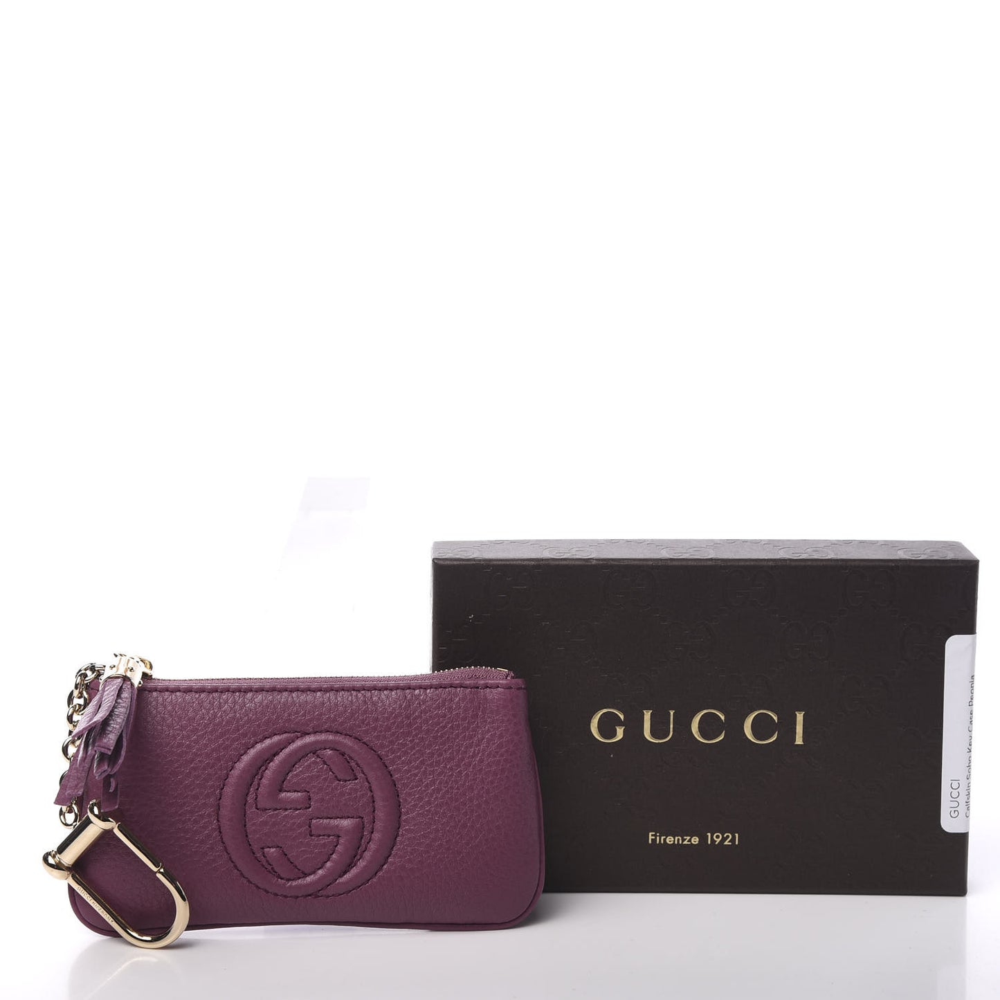 Pebbled Calfskin Soho Key Case Peonia Flower