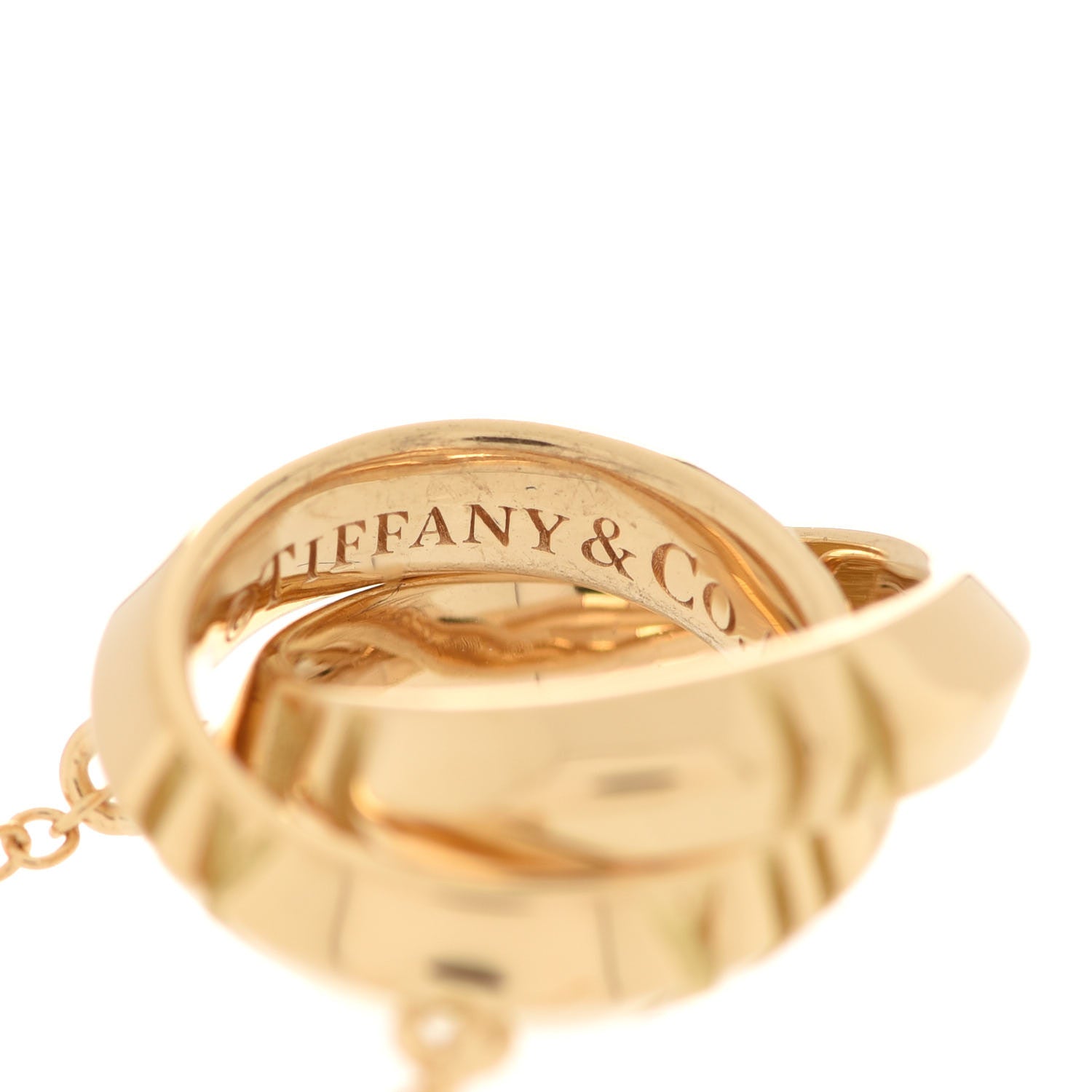 Tiffany 18K Yellow Gold Interlocking Atlas Open Pendant Necklace 4 of 7