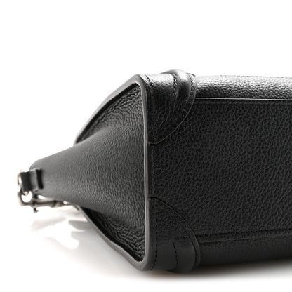 Celine Drummed Calfskin Nano Luggage Black 9 of 10