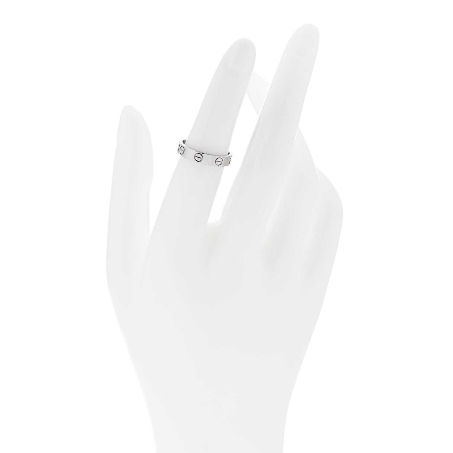 Cartier 18K White Gold 3.5mm LOVE Wedding Band Ring 50 5.25 2 of 5