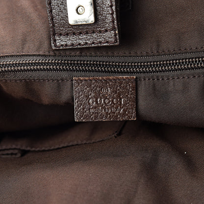 Gucci GG Monogram Medium Web Handle Double Pocket Tote Brown 6 of 16