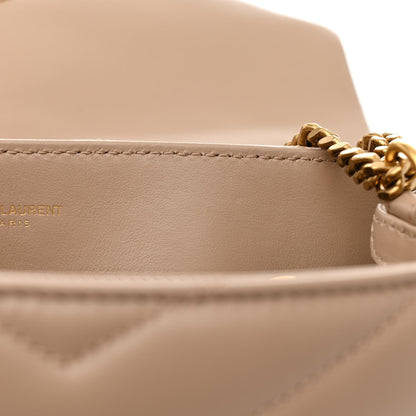 Saint Laurent Calfskin Y Quilted Monogram Small Loulou Chain Satchel Dark Beige 12 of 15