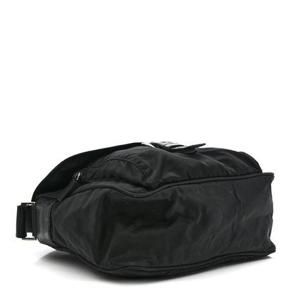 Prada Nylon Vela Saffiano Single Buckle Messenger Shoulder Bag Black 4 of 17