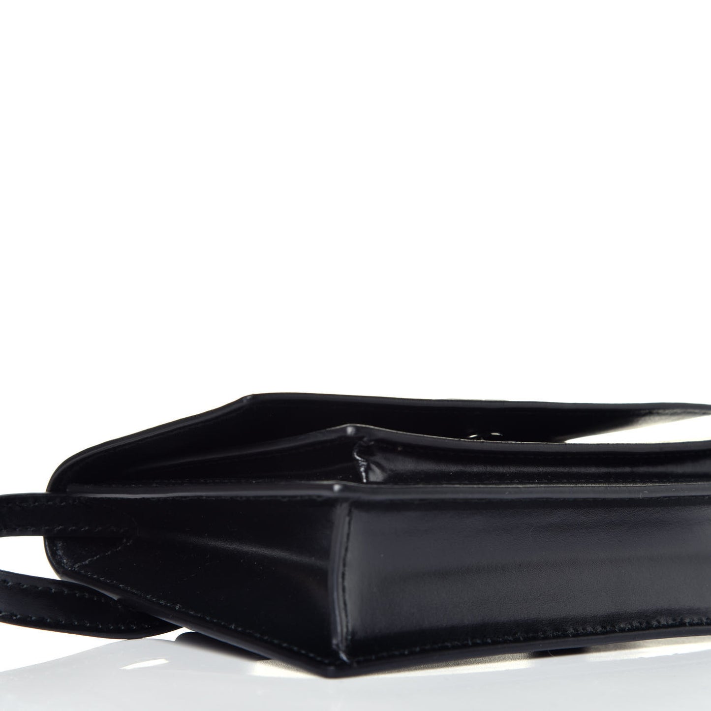 Shiny Box Calfskin Monochrome XS Sharp Belt Bag Black