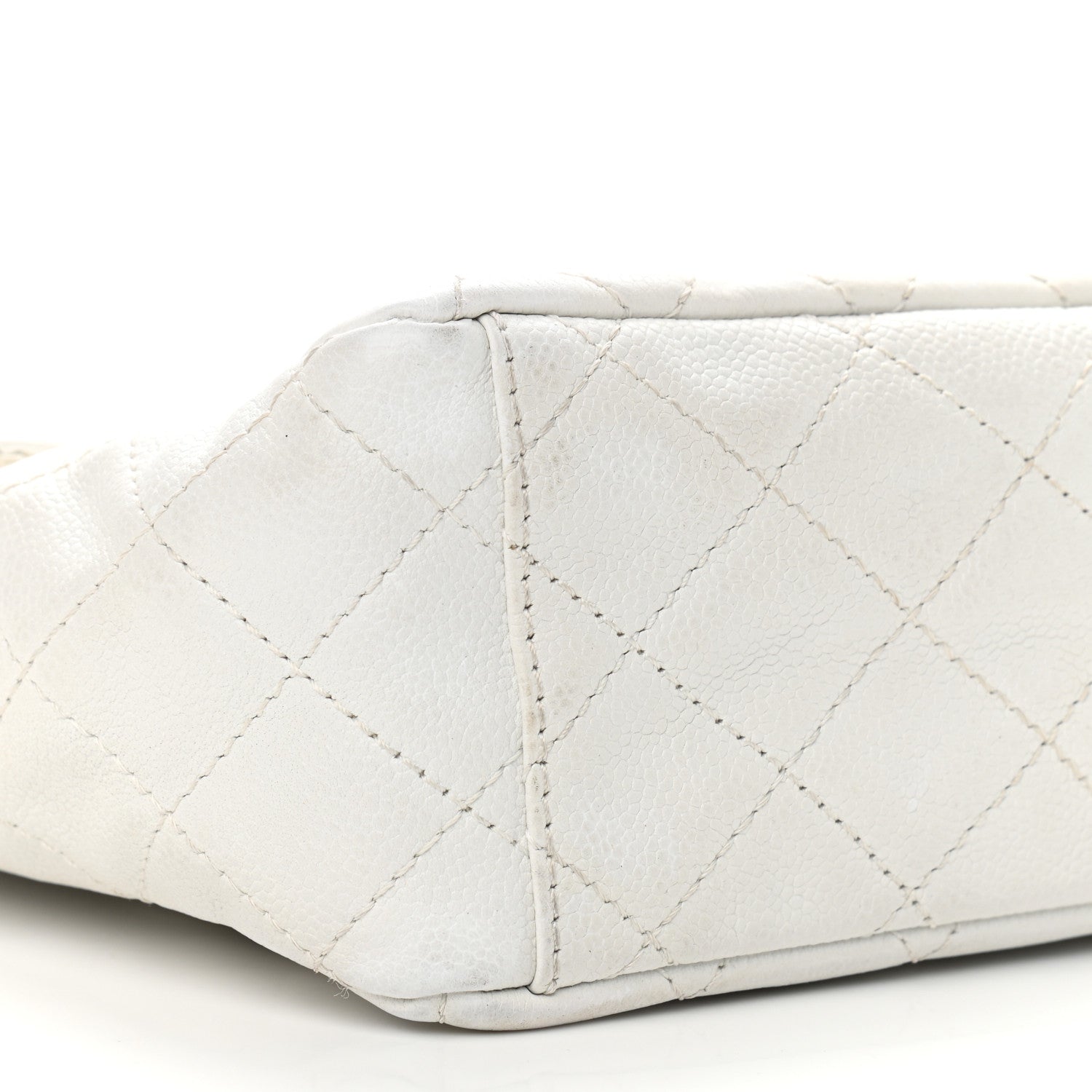Chanel Caviar Quilted Maxi Single Flap White 10 of 11