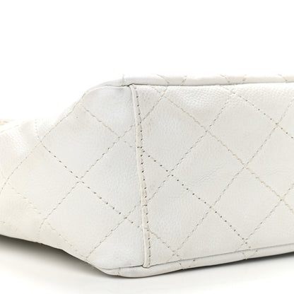 Chanel Caviar Quilted Maxi Single Flap White 10 of 11