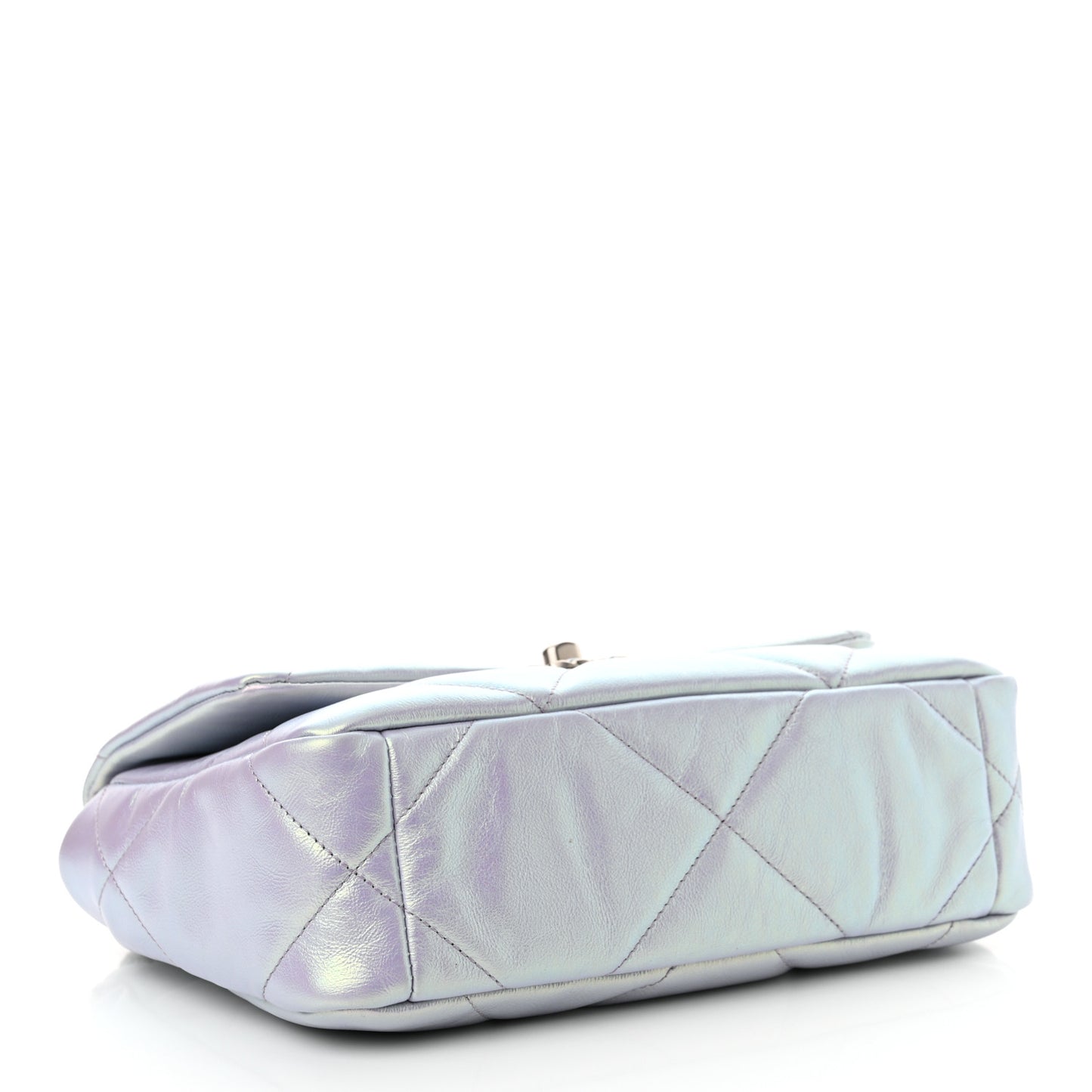 Iridescent Calfskin Quilted Medium Chanel 19 Flap Light Purple