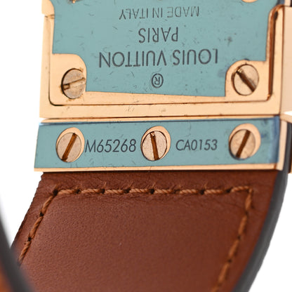 Louis Vuitton Calfskin Resin Lock Me Manchette Chain Cuff Gold Tortoise 5 of 6