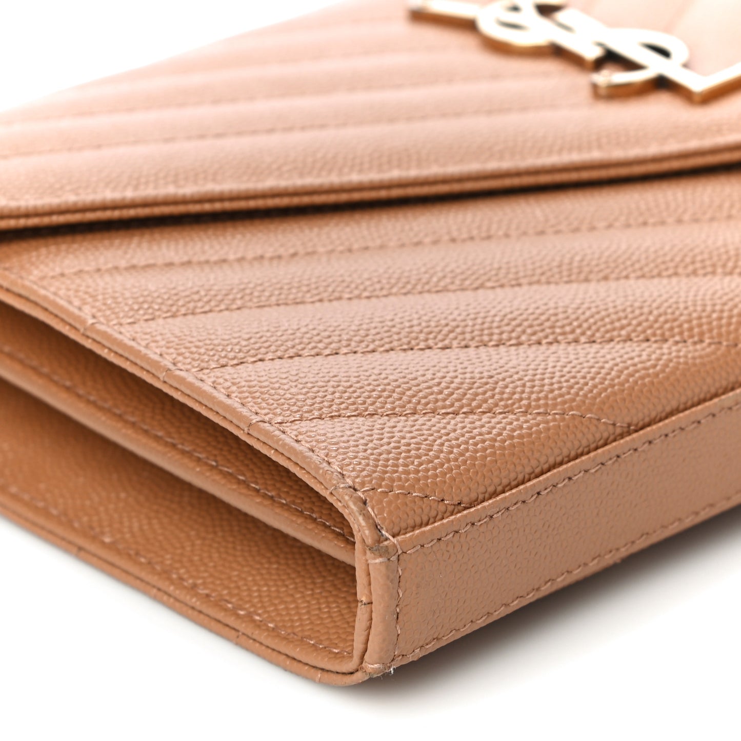 Grain De Poudre Matelasse Chevron Monogram Chain Wallet Dune