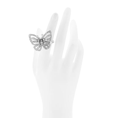 Van Cleef & Arpels 18K White Gold Diamond Flying Butterfly Ring 52 6 2 of 6