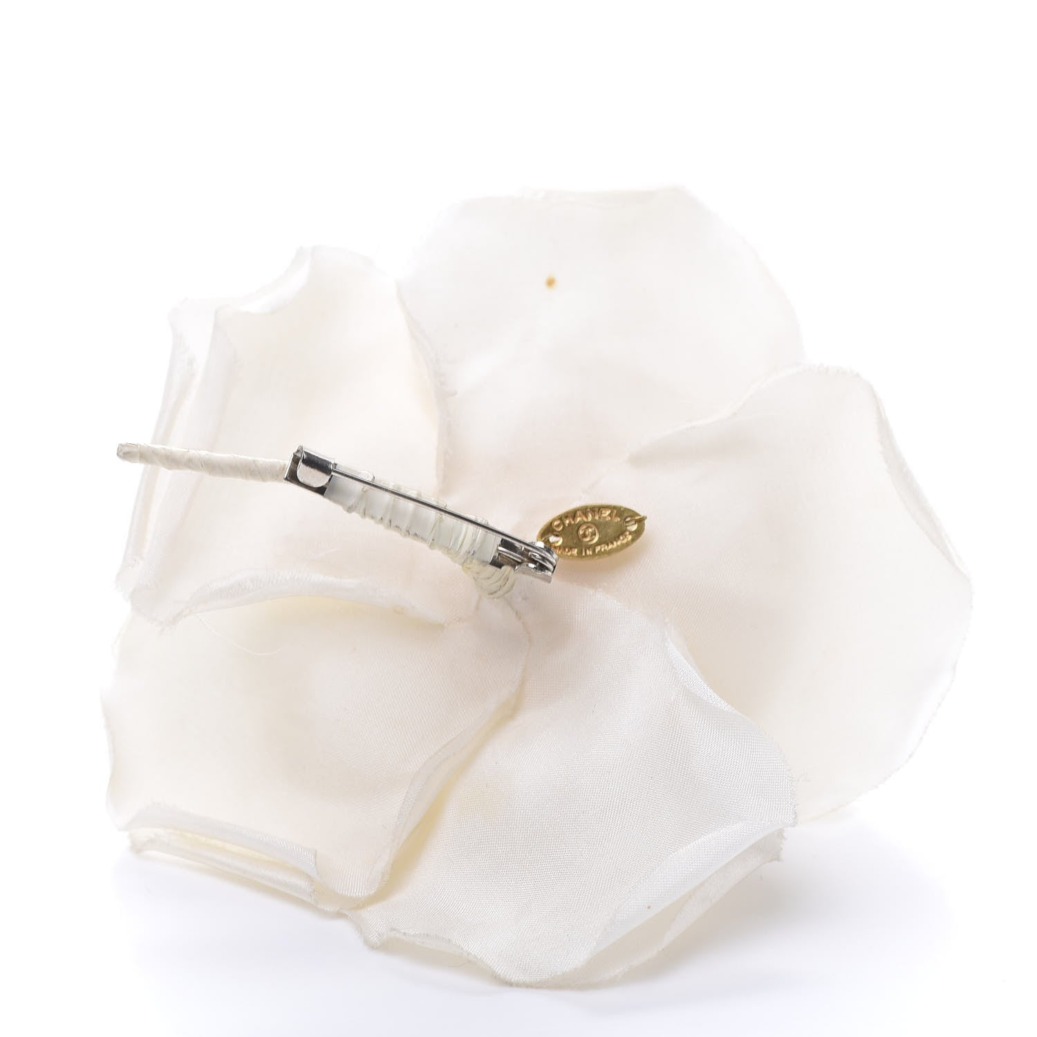 Chanel Fabric Camellia Flower Brooch White 3 of 5