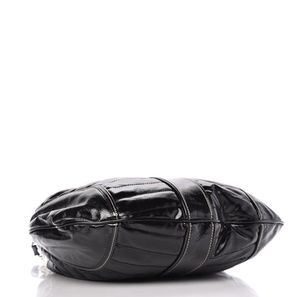Gucci Patent Calfskin Medium Snow Glam Hobo Black 4 of 13