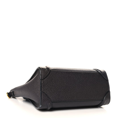 Celine Drummed Calfskin Nano Luggage Liquorice 4 of 13