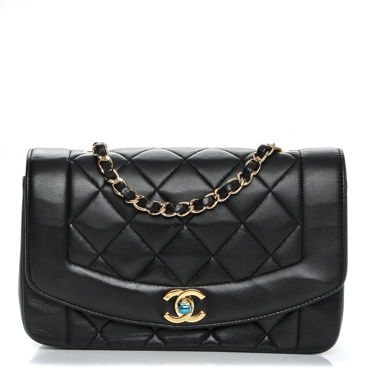 Lambskin Quilted Small Single Flap Black