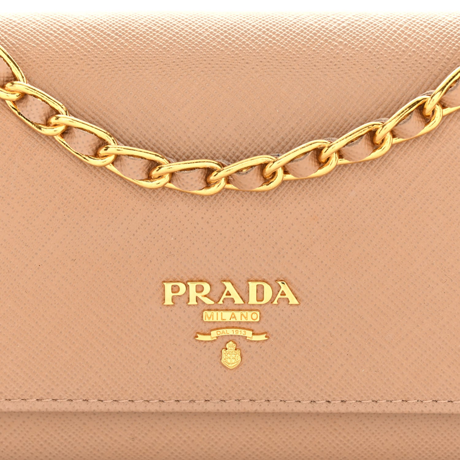 Prada Saffiano Metal Oro Chain Wallet Cammeo 9 of 11