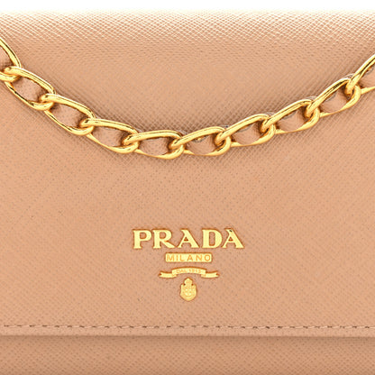 Prada Saffiano Metal Oro Chain Wallet Cammeo 9 of 11